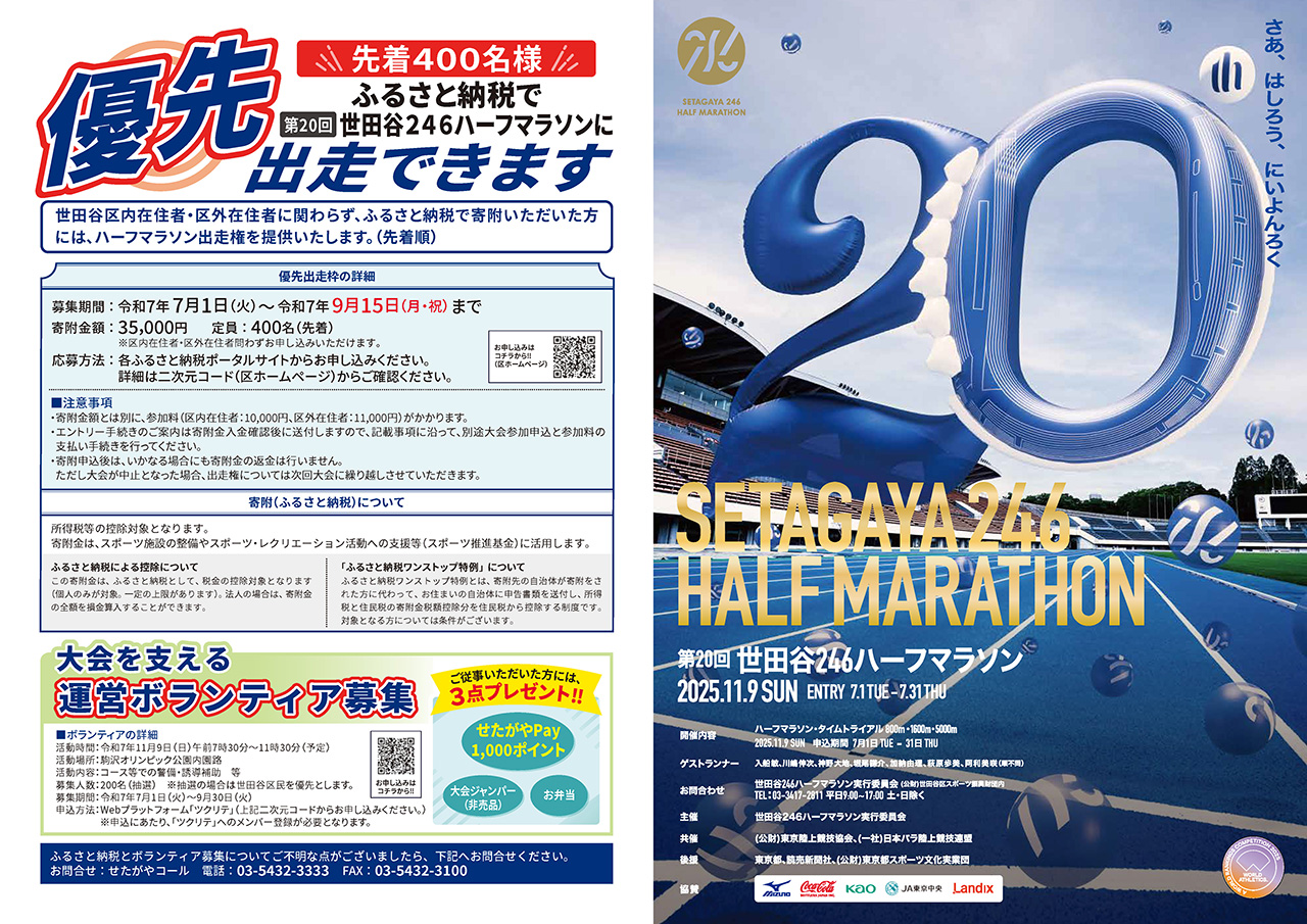 世田谷246ハーフマラソン チラシ