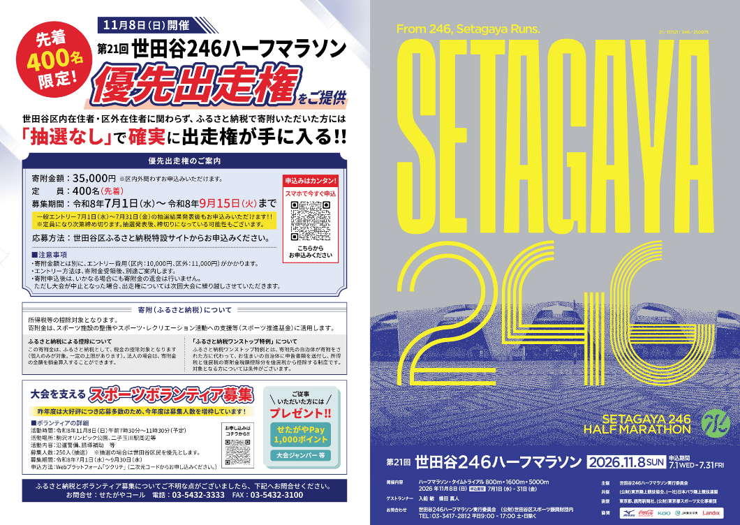 世田谷246ハーフマラソン チラシ
