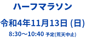 ハーフマラソン 2022.11.13 8:30～10:40